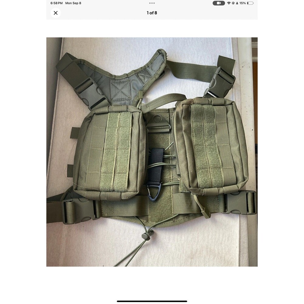 Tactical Chest Rig Mens M Adjustable Army Green Compact, Low Visibility Vest
